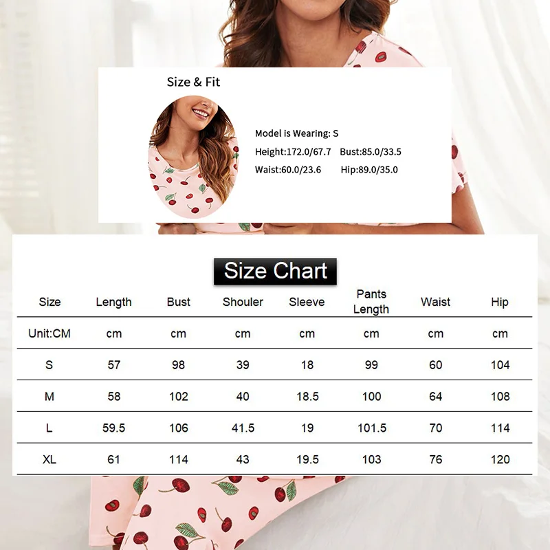 Women Pyjamas Short Sleeve Tops and Trousers With Eye Mask Pajamas Set Print Sweet Cute Sleepwear Autumn Home Clothing Pijama Pj