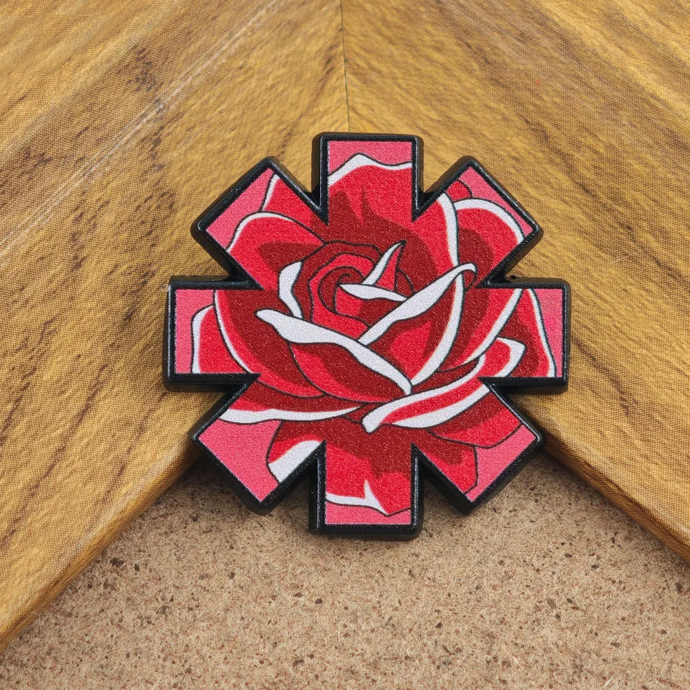 Red Hot Chili Peppers Brooch RHCP Asterisk Logo Metal Badge Red Rose Enamel Pin Backpack Decoration Pin Rock Band Fans Gift