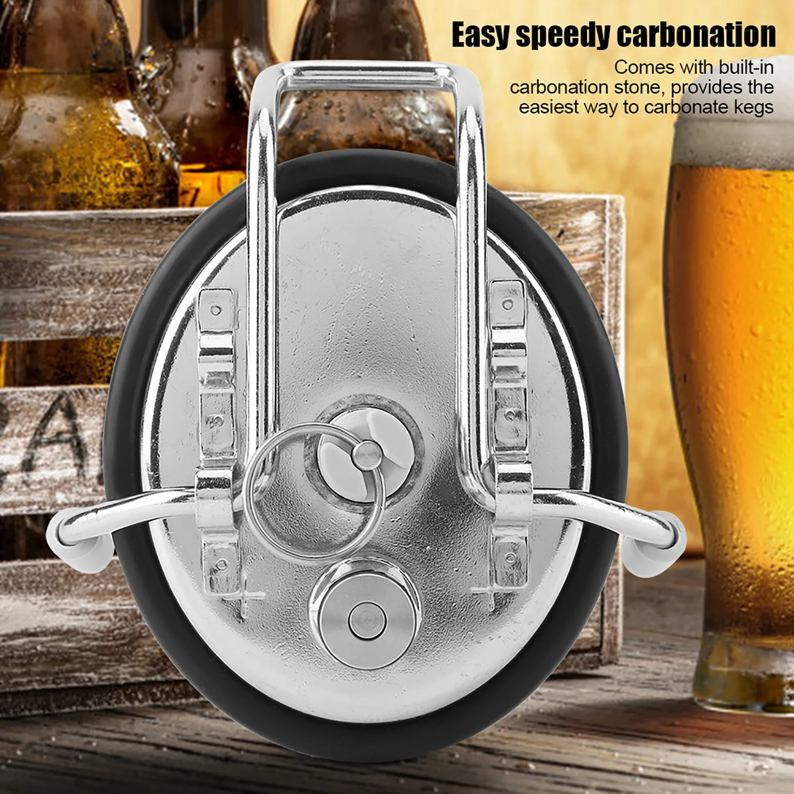 Beer Barrel Keg Cover Carbonation Keg Lid Homebrew Cornelius  Keg Carbonation Keg Lid with 0.5 Micron Diffusion Stone