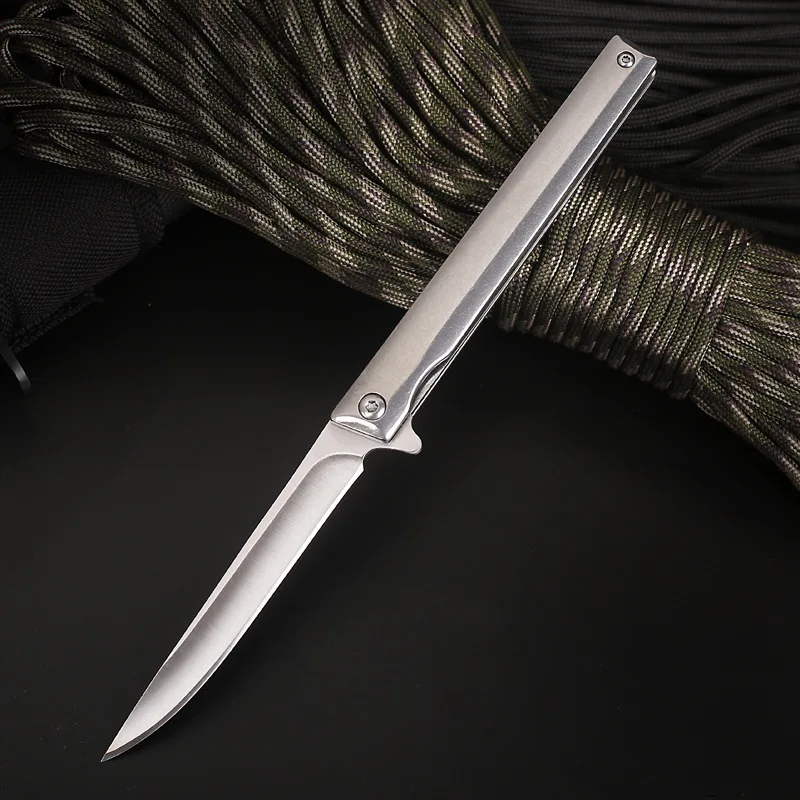 Multi-function Outdoor EDC Sharp Hunting Knife Tactical Folding Knife Portable Pocket Knife Holster Leather Self Defense Tools