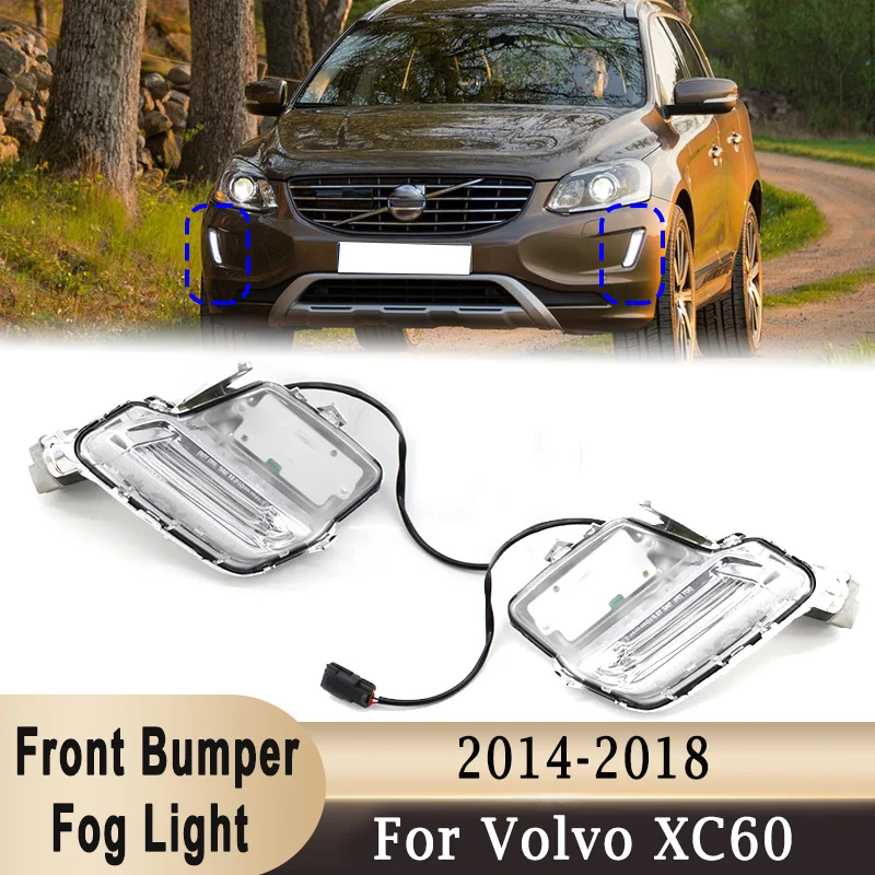 

31364331 LH&RH LED Front Bumper DRL Daytime Running Light Fog Lamp White Light for Volvo XC60 2014-2018