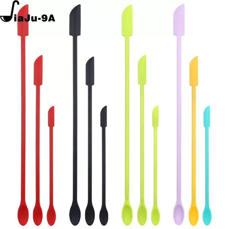 New Product Silicone Mini Spatula Set Lengthened Cosmetic Bottle Jam Double-head Scraper Kitchen Cake Baking Tool Accessories