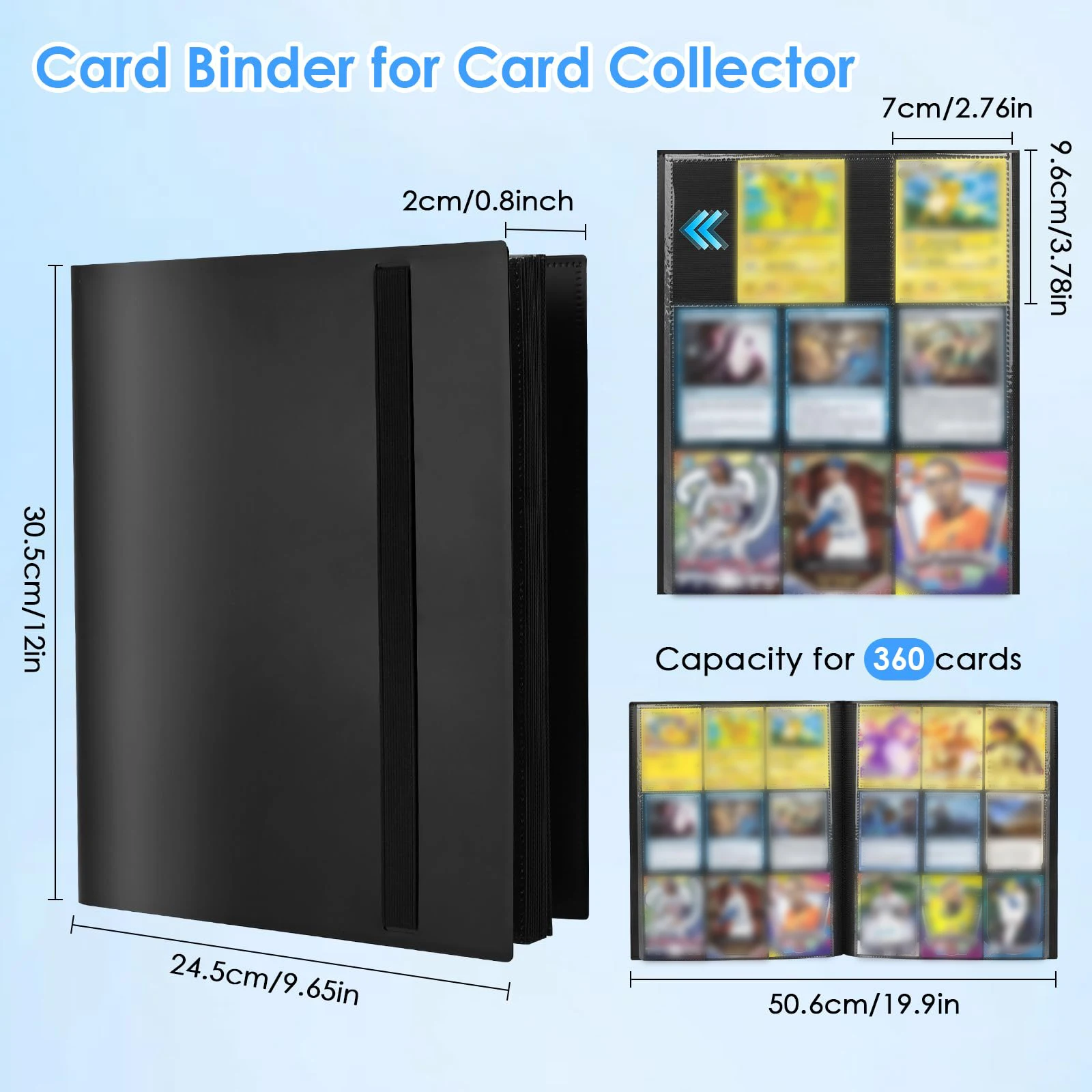 9-Pocket Card Binder (360 Cards) Protective Durable Album Storage For MTG TCG & Sports Cards Collector's Dream Notebook