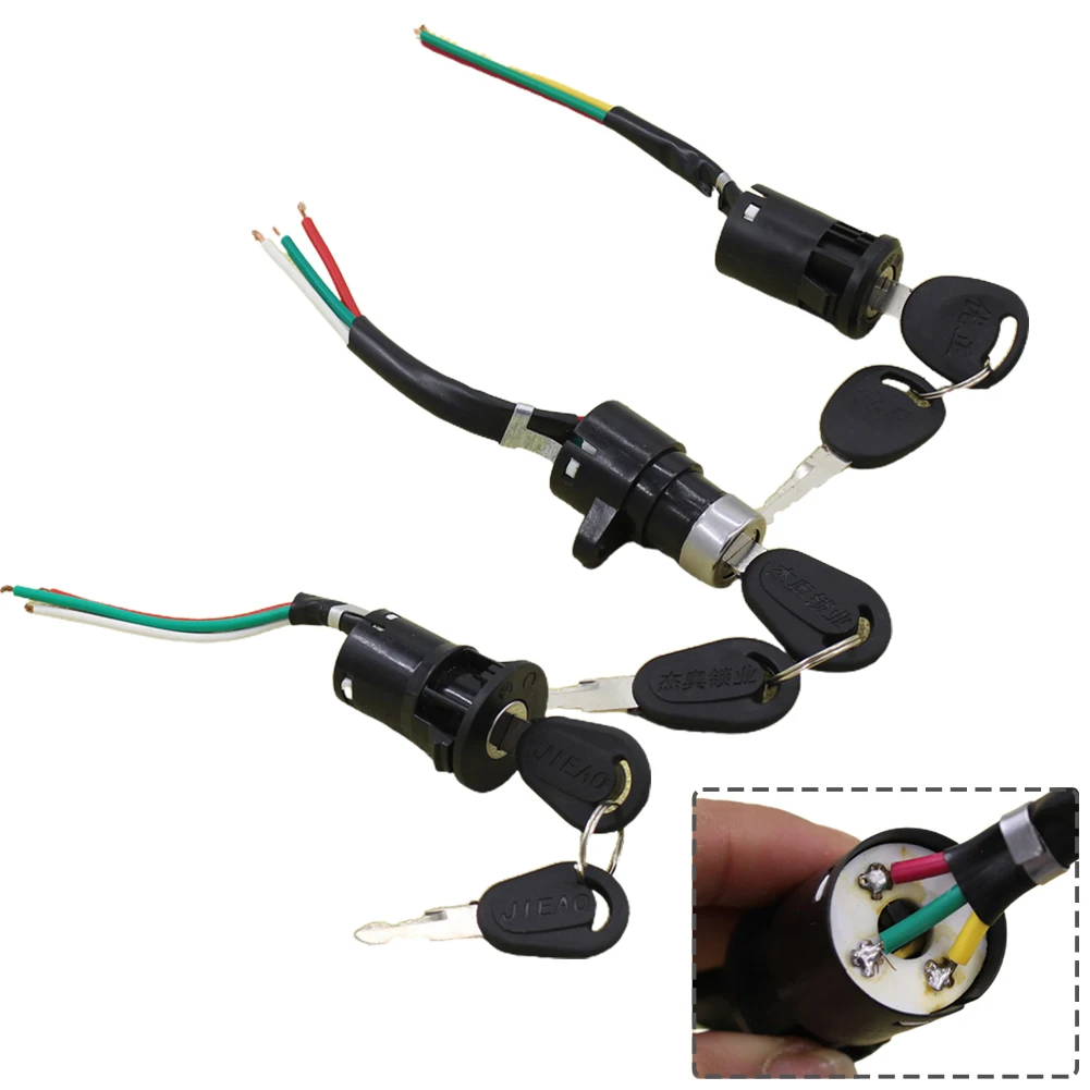

1pc Key Power Lock Ignition Switch Plastic Black S/M/L Escooter Scooter Electric Bicycle Electric Bike Accessories
