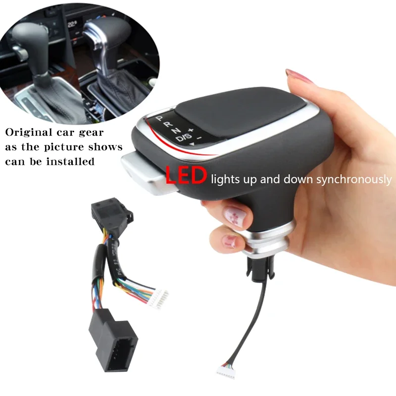 Led versnellingspookknop, schakelhendel, versnellingspook, versnellingshendel, auto-accessoires voor Audi A4 B8 A6 C6 C7 A7 S7 S6 Q7 Q5 8R A5 S5 - afbeelding 1