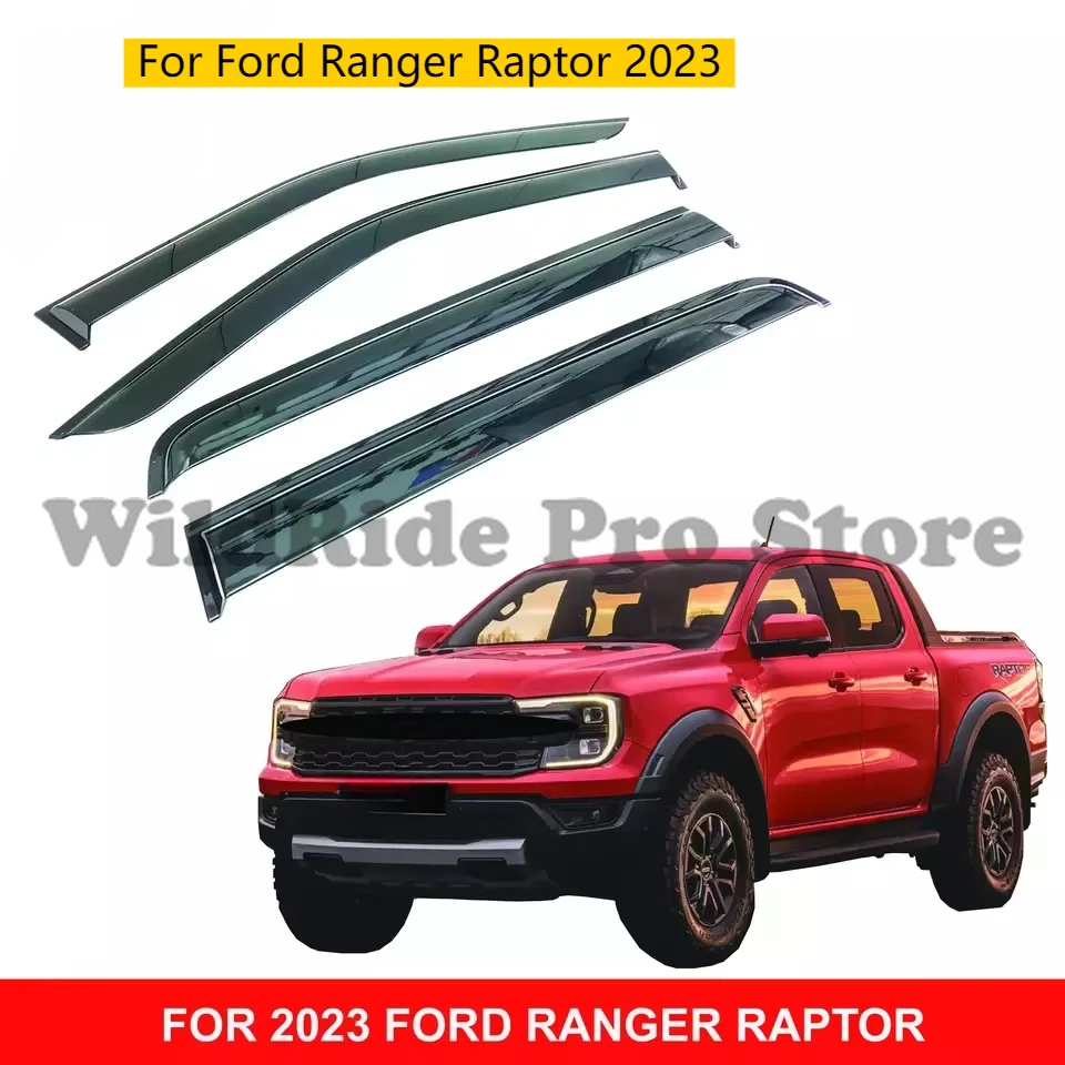 Injection Rain Shield for Ford Ranger Raptor 2023 Car Window Visors Sun Visors Rain Guards Door Visors