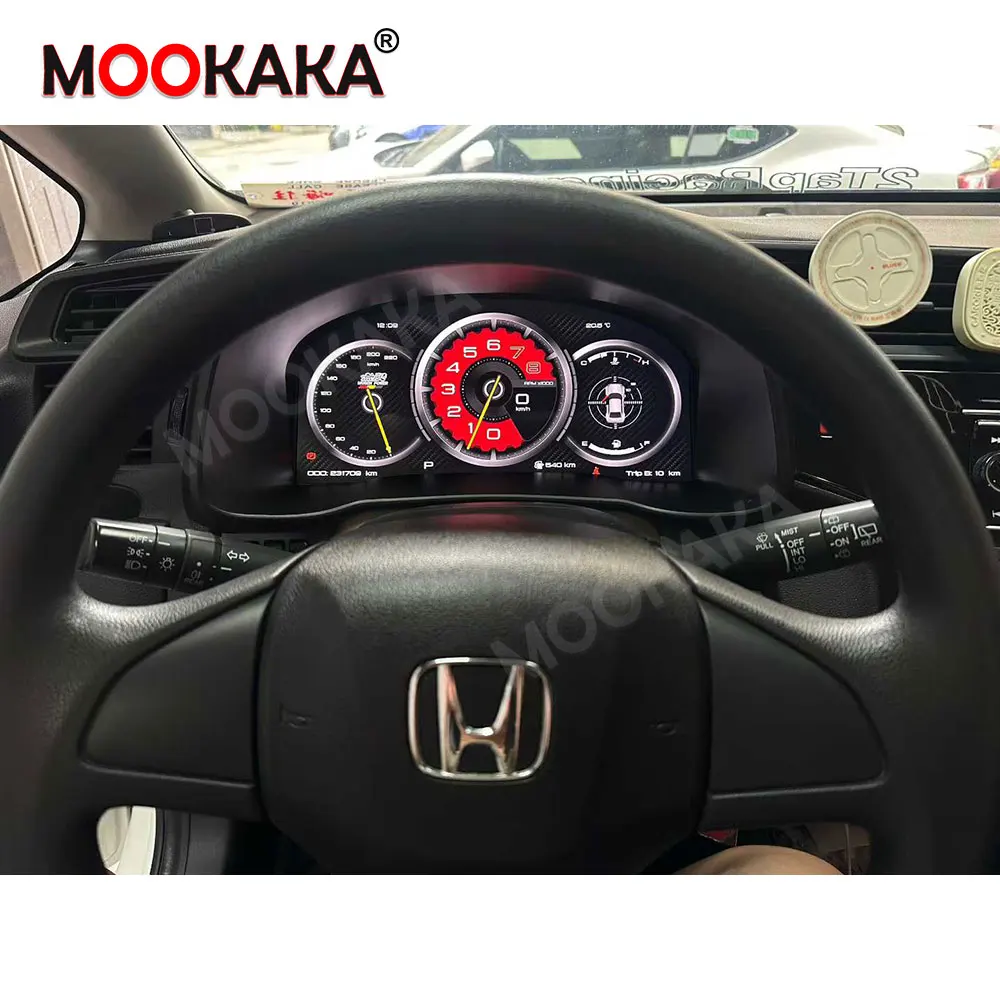 Car Auto Digital Cluster Dash For Honda Fit 2014-2020 LCD Instrument Speedometer Odometer Racing Style Virtual Cockpit Head Unit