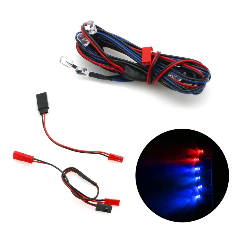 LED Light with Conversion Cable for 1/10 1/8 Axial SCX10 Traxxas TRX4 D90 HSP HPI Accessories Upgrade Parts Rc Crawler Car Truck