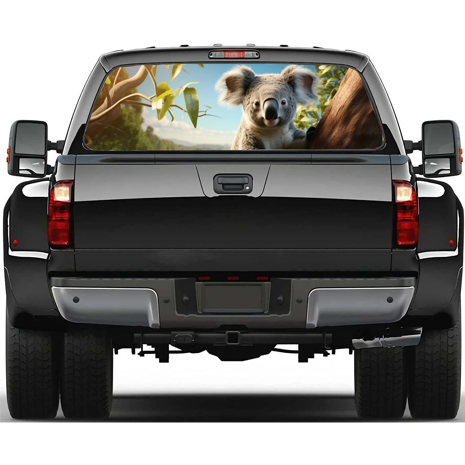 Koala On Tree Branch Car Rear Window Decal Fit Pickup,Truck,Car Universal See Through Perforated Back Window Vinyl Sticker