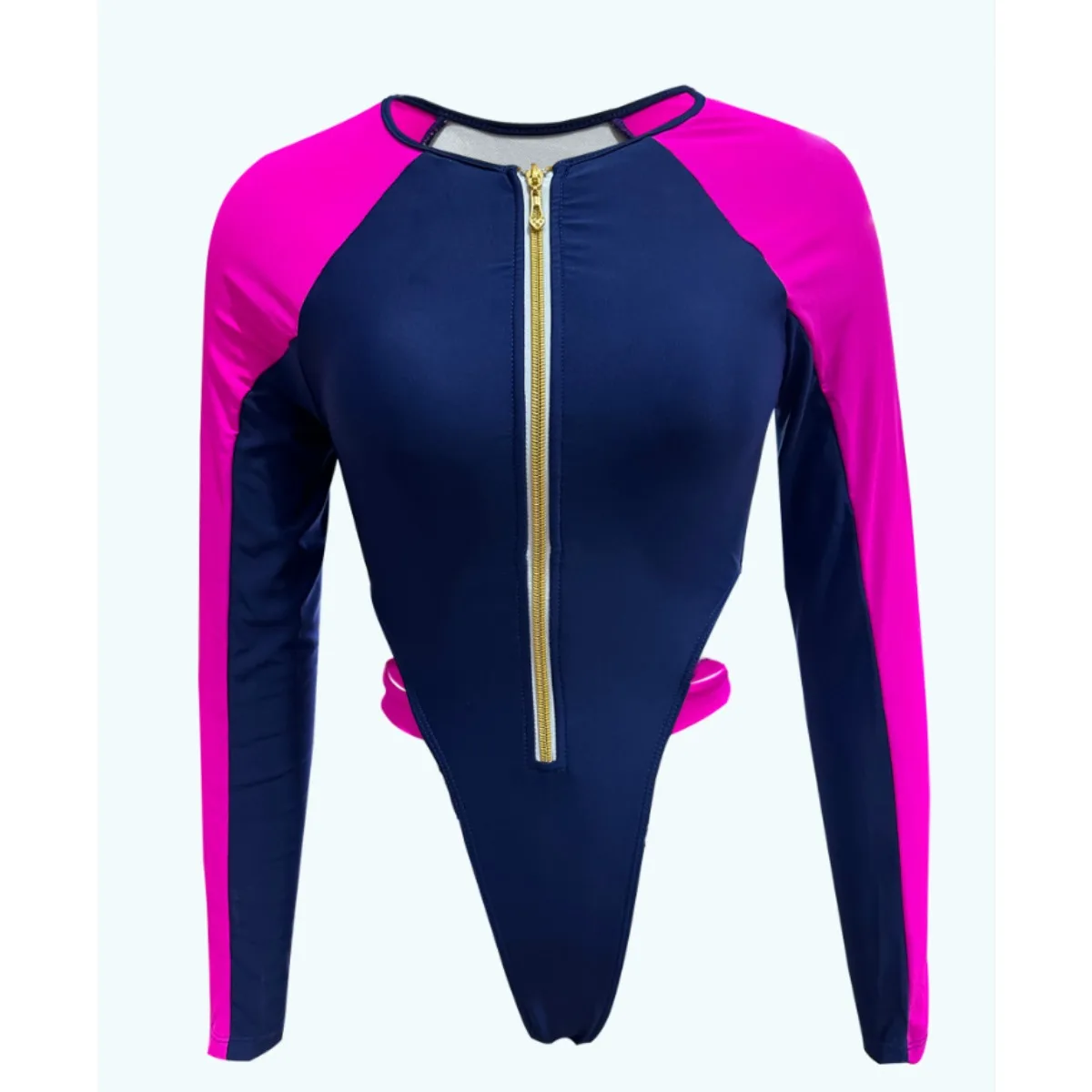 بدلة سباحة نسائية قطعة واحدة بأكمام طويلة لعام 2026 بدلة سباحة مثيرة بسحّاب عصري وواقي من الشمس ملابس سباحة مايوه دي باين فام