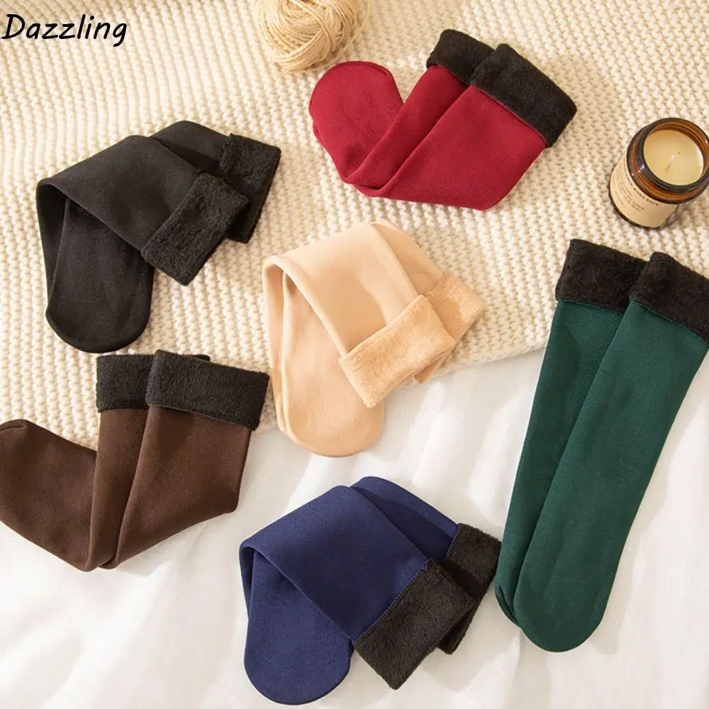 

12 пар простых утепленных теплых носков, однотонные термоноски средней длины, более толстые носки-тапочки, зимние носки для женщин, спальные
