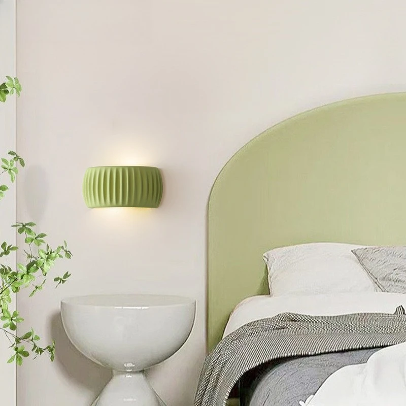 غرفة نوم السرير الجدار مصباح الفرنسية كريم الرياح الحد الأدنى الممر الممر أضواء الجدار الرومانية غرفة المعيشة مصابيح الحائط LED الإضاءة #2