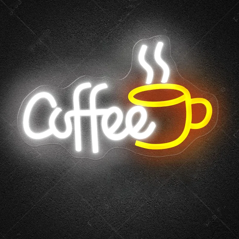 

Coffee Neon Light, USB Powered, 3D Engraving, Used for Coffee Shops, Cafes, Shops Hanging Display Light Signs, Friends Gifts And