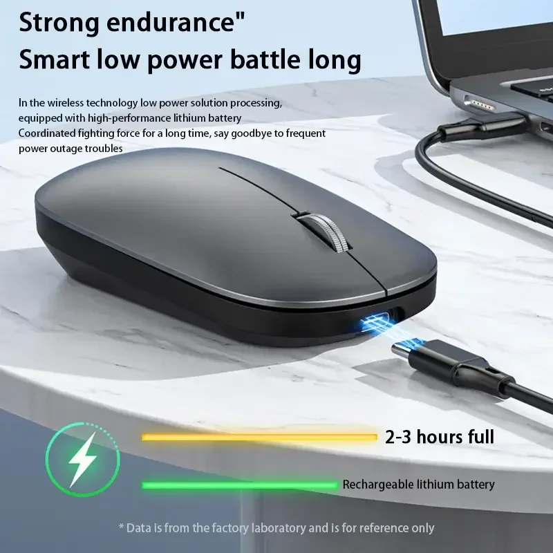 Wireless Mouse Type-C Rechargeable Bluetooth 2.4G Mouse Silent Click Portable Office Laptop Universal Office Game No-Noise
