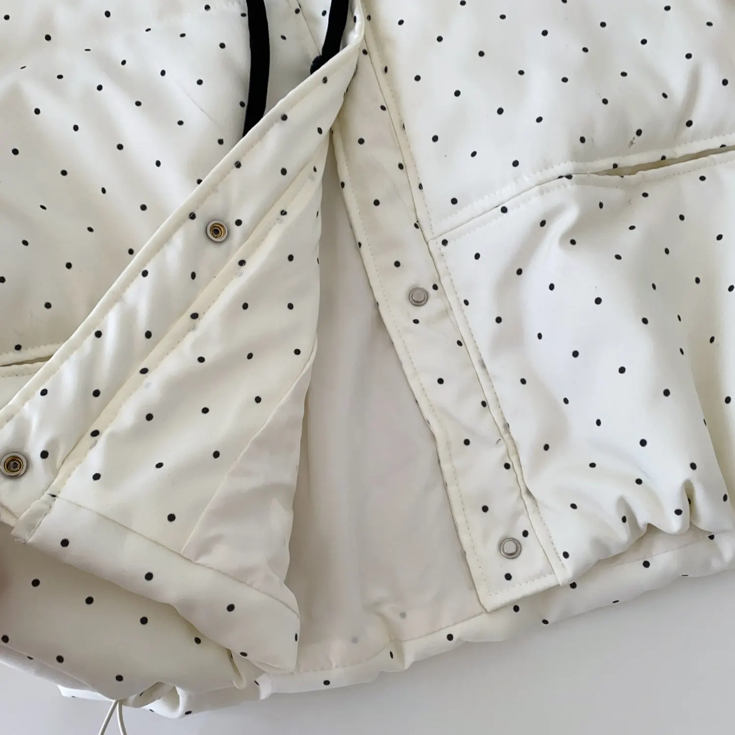 SINGREINY Polka Dot Cotton-Padded Short Jacket Korean Lace Up Drawstring Pocket 2026 Winter Ladies Preppy Style Warm Thick Coat