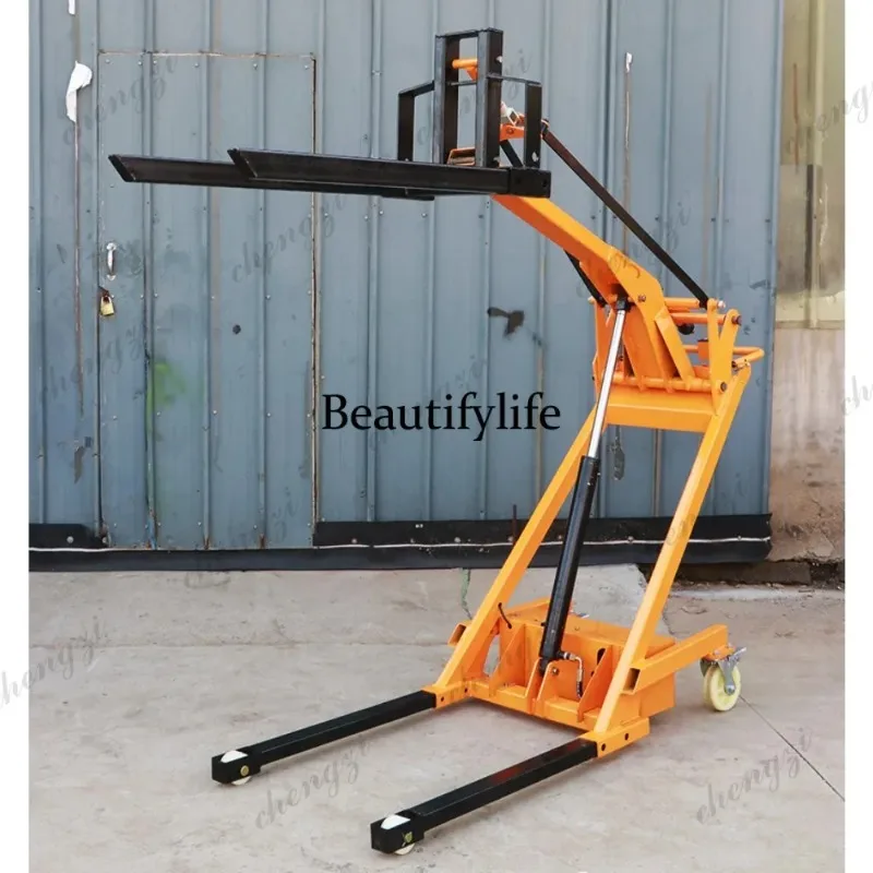 Portable Forklift Small Lifting and Handling Electric Forklift Loading and Unloading Truck Portable Stacker Truck 1.7m