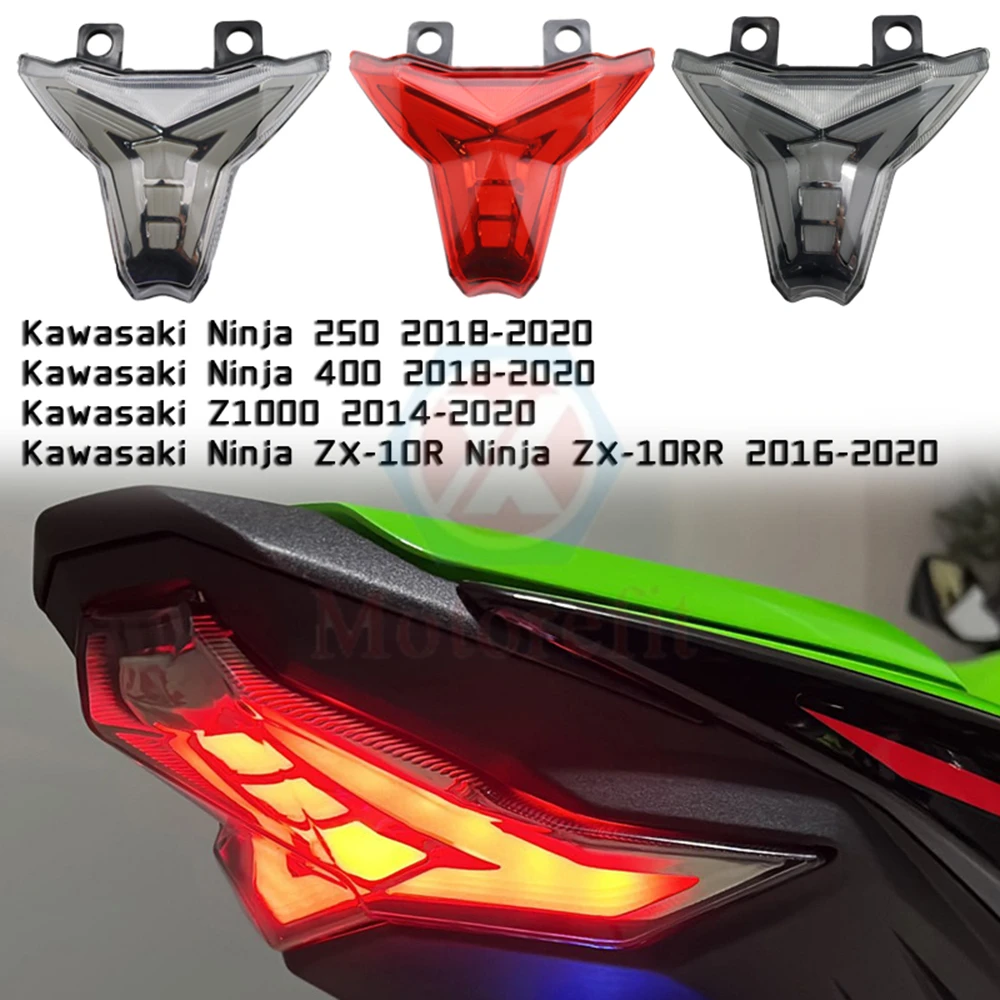 For Kawasaki Ninja 400 250 Z1000 ZX10R/RR 2014-2020 Motorcycle LED Integrated Taillight Brake Light Rear Lamp Turn Signal Light