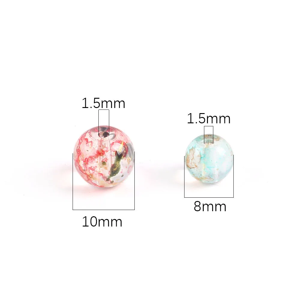 8 10mm Gradient Dual Color Glass Beads Round Spacer Bead for Earring Bracelet Necklace Keychain DIY Jewelry Making Accessories
