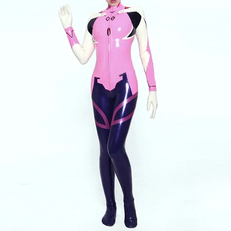 

Nature 100% Latex Rubber Women Fashion Bodysuit Racing Catsuit 0.4mm Size XXS-XXL