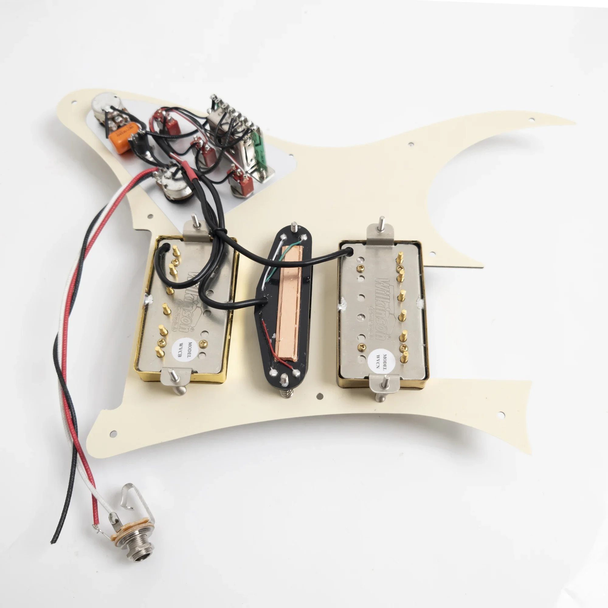 

Guitar Prewired Loaded Pickguard with Coil Splitting HSH Alnico 5 Humbucking Pickups Set for RG Electric Guitars