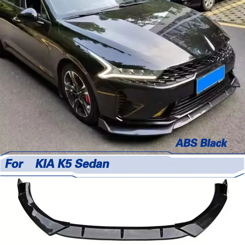 

Car Front Bumper Lip Spoiler ABS Gloss Black Carbon Look for KIA K5 Sedan 4-Door 2020-2025 Racing Front Lip Chin Apron Body Kit