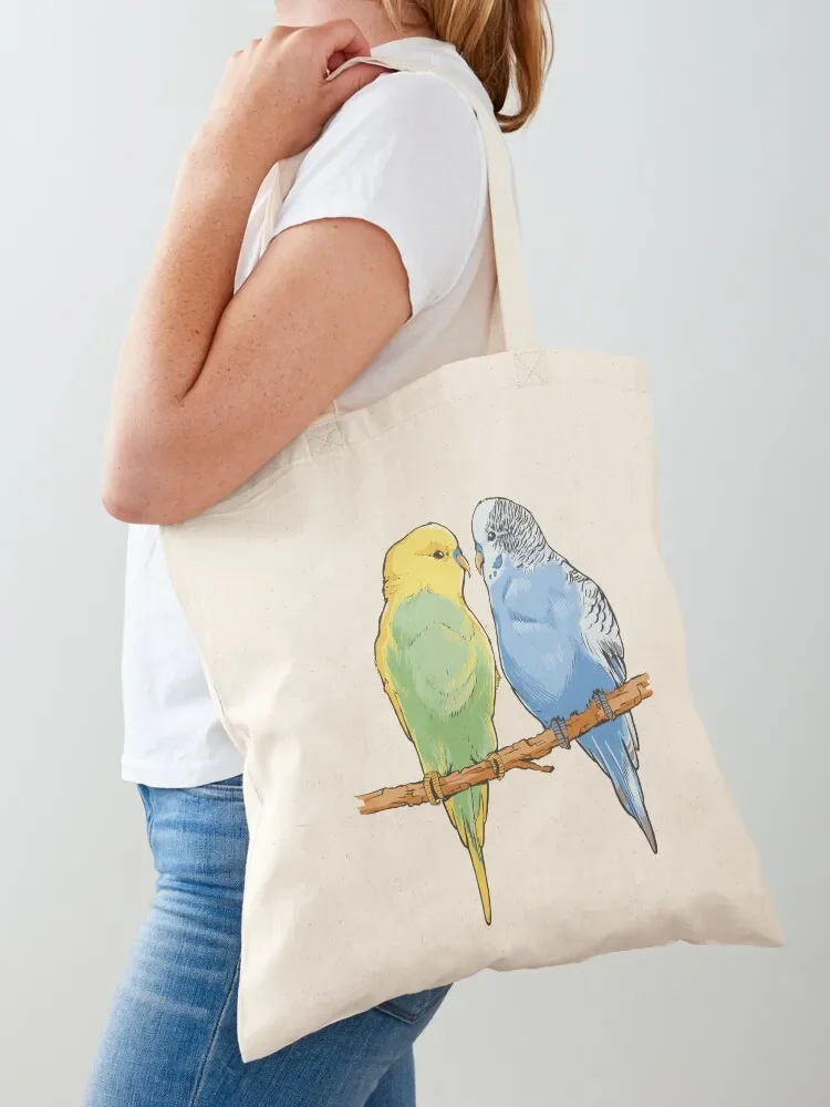 

Budgie couple Tote Bag custom tote bag Shopper canvas tote bags shopping trolley bag