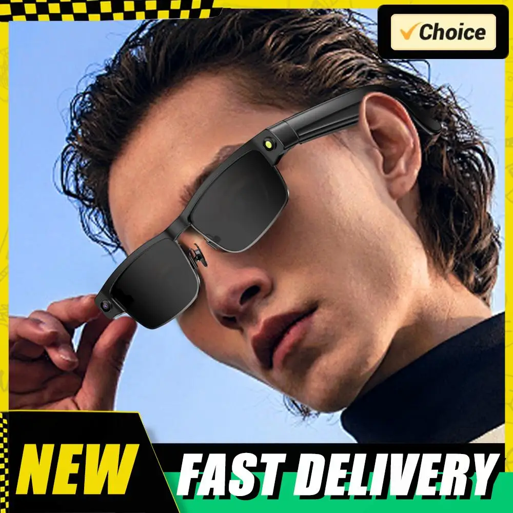 AI Smart Glasses Voice Assistant BT Glasses Built-in Mic & Speakers Translation Glasses for Travel Meetings Business Use