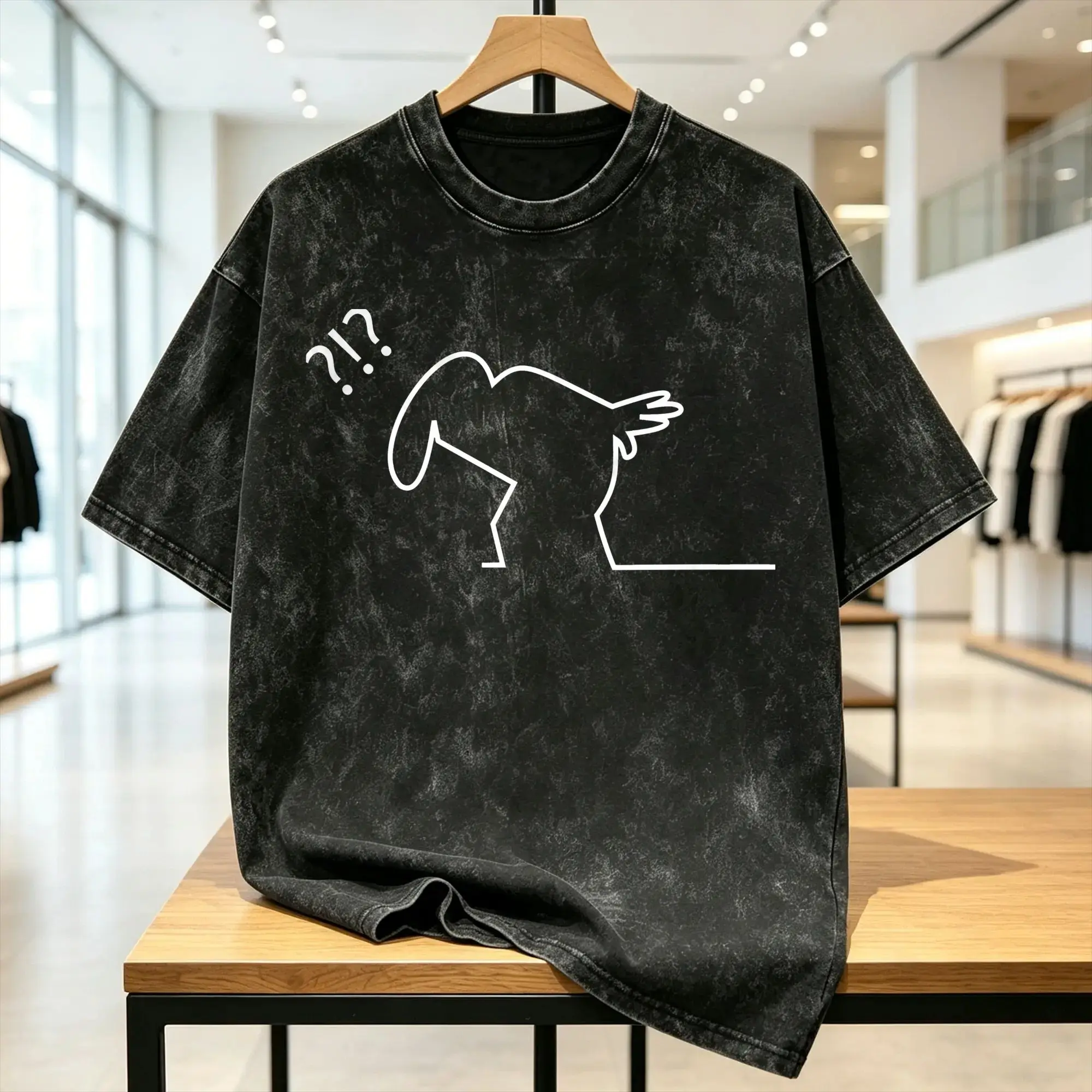 Mens T-Shirt La Lineas Washed T-Shirts Leisure  Summer Tees Y2K Retro Loose Casual Clothing Plus Size 2XL