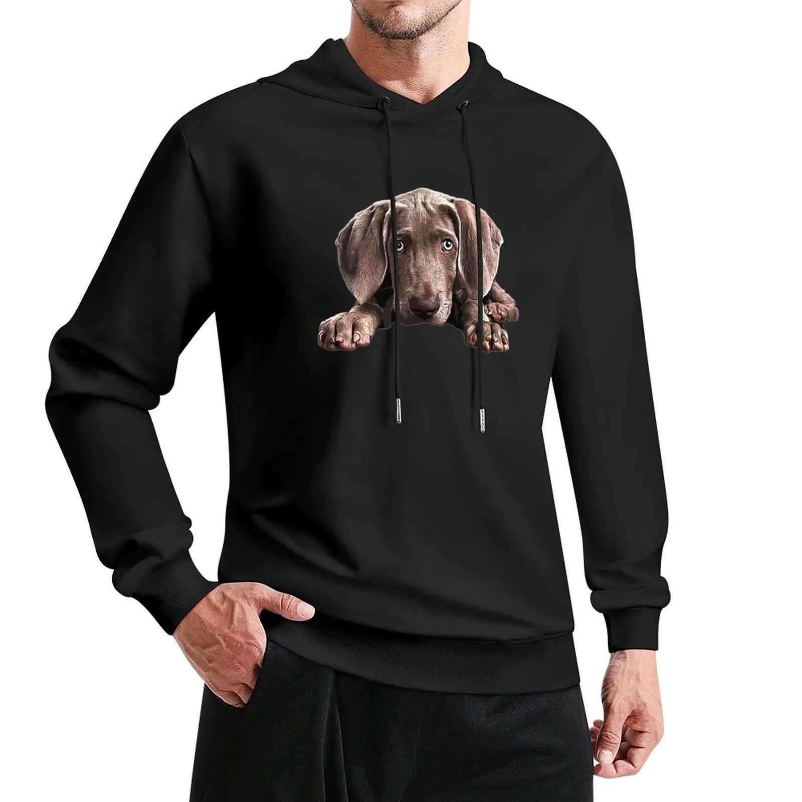 

Weimaraner Cute Puppy Eyes Pullover Hoodie mens clothes men's clothes men's winter sweater new in hoodies