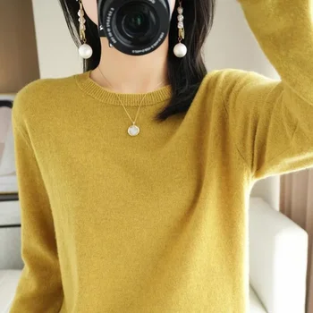 Women's Basic O-Neck Knit Pullover Sweater 2 Women Sweater O-neck Autumn Winter Basic Pullover Warm Casual Pulls Jumpers Korean Fashion Spring Knitwear Bottoming Shirt 2026 2