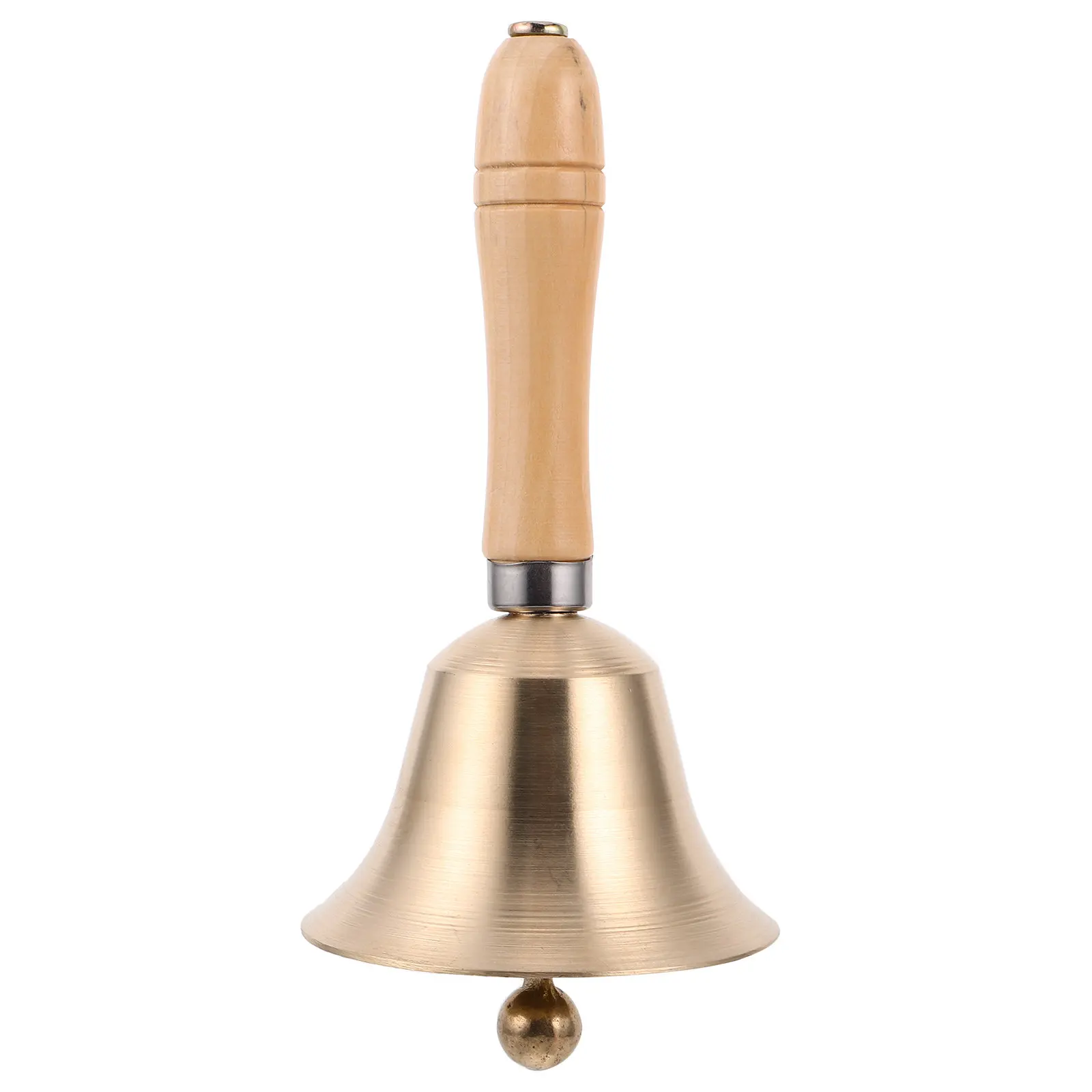 Leichte Messing-Handglocke Haustierglocke Ergonomischer Griff Lauter Klarer Klang Schule Zuhause Restaurant Weihnachtsfeier Dekoration Rufglocke