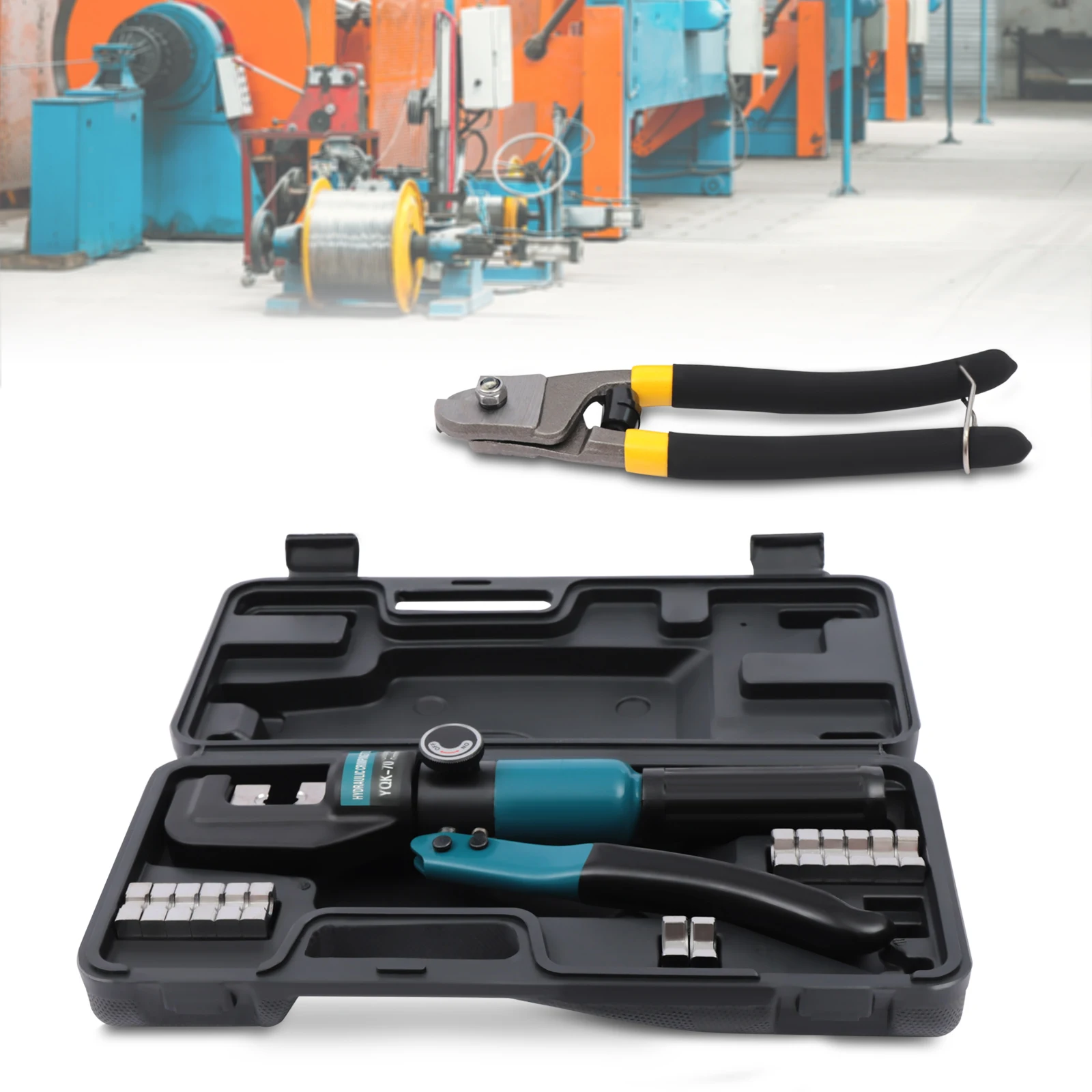 8 Ton Custom Hydraulic Hand Crimper Tool For Stainless Steel Cable Railing Fittings For 1/8" To 3/16" Cable -Wire Swaging Tool