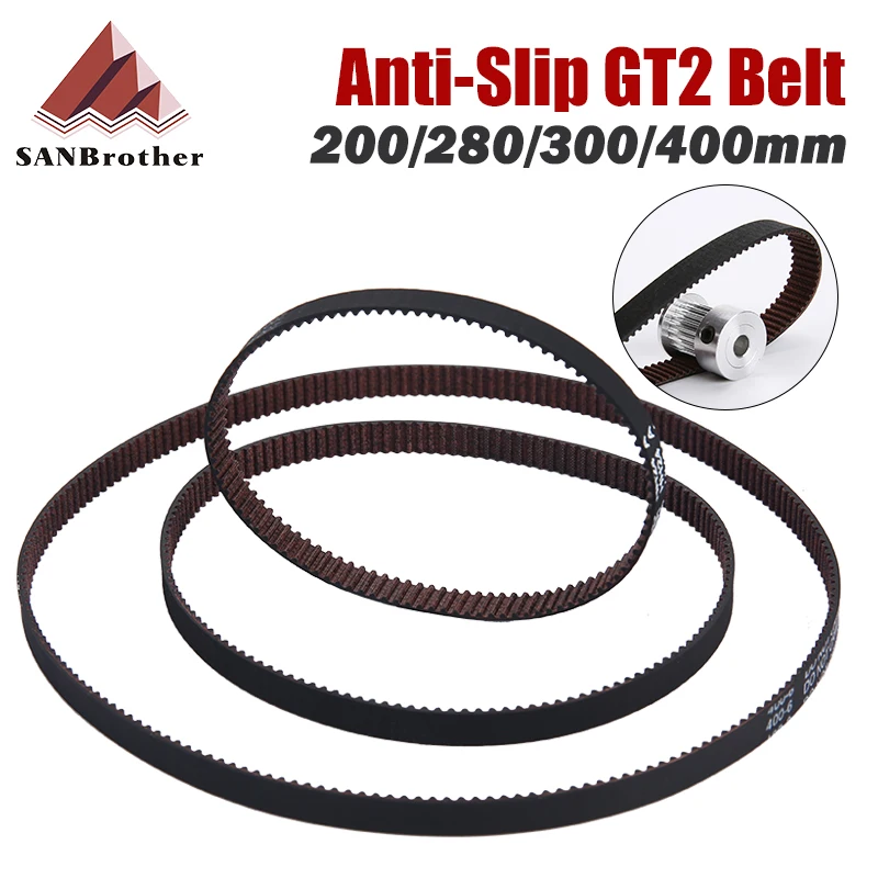 1/3/5PCS GT2 Closed Loop Timing Belt Rubber with Anti-Slip 2GT 6mm 200 280 300 400mm Synchronous Belts 3D Printers Parts