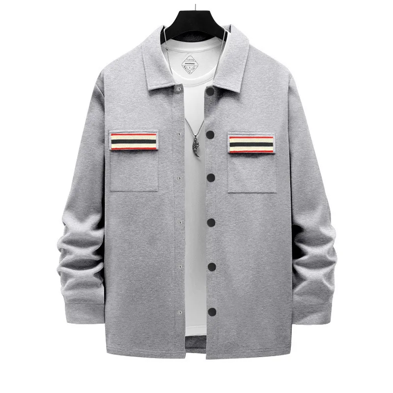 منتجات جديدة للخريف والشتاء عبر الحدود قميص سترة حرارية مخملية فضفاضة ثقيلة للرجال في الهواء الطلق