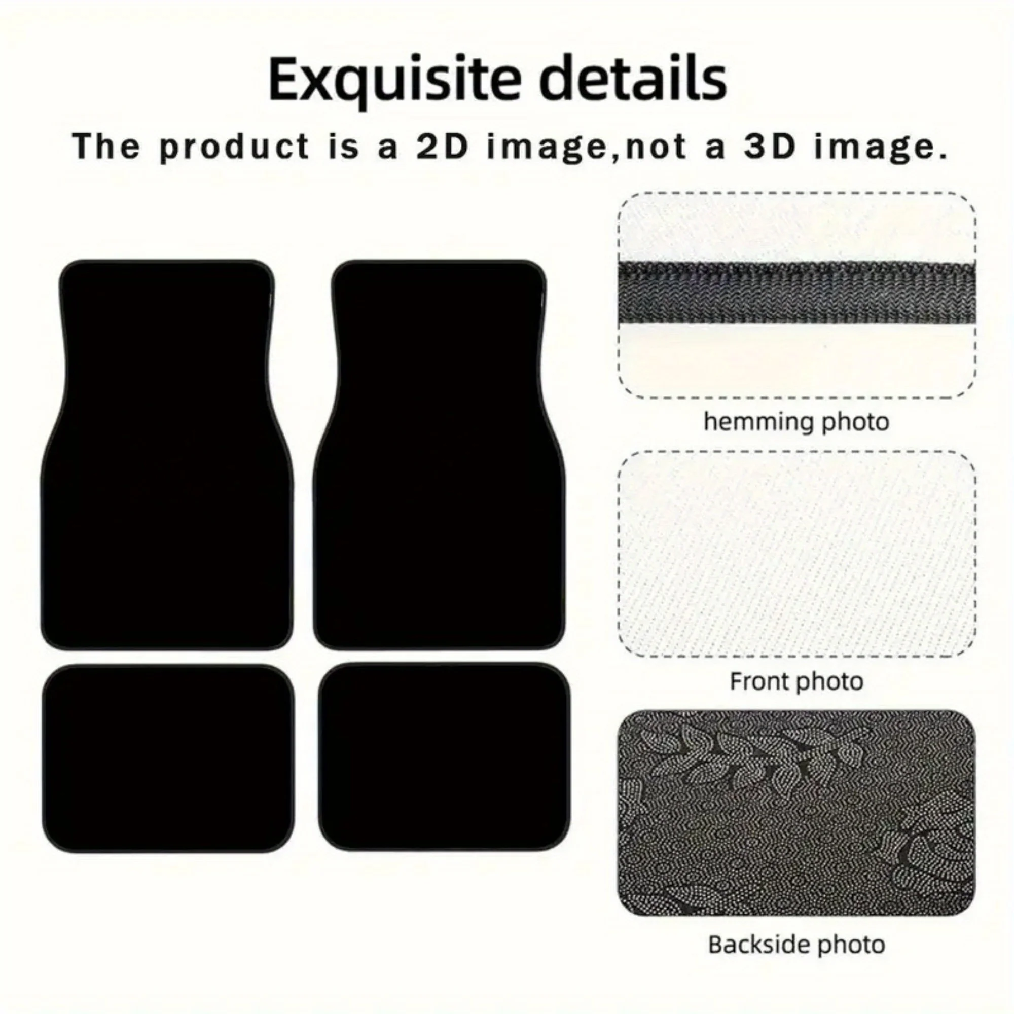 4pcs Jubilee Crown & Sovereign Orb Pattern Car Floor Mats - Durable Polyester Fiber, Fit For All Vehicles, Playful Design With W 5