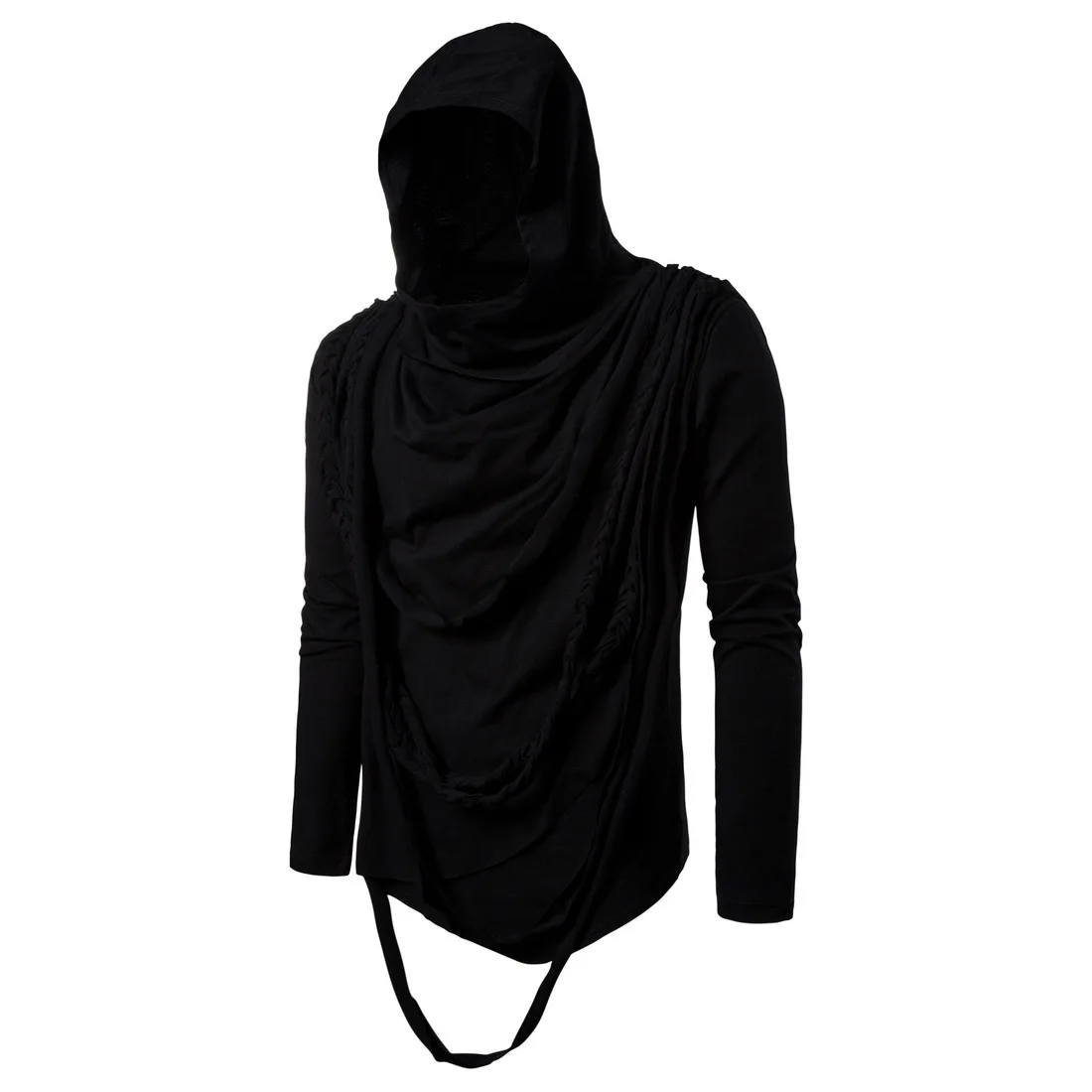 

Autumn European Size Long Sleeve Hooded Long T-Shirts