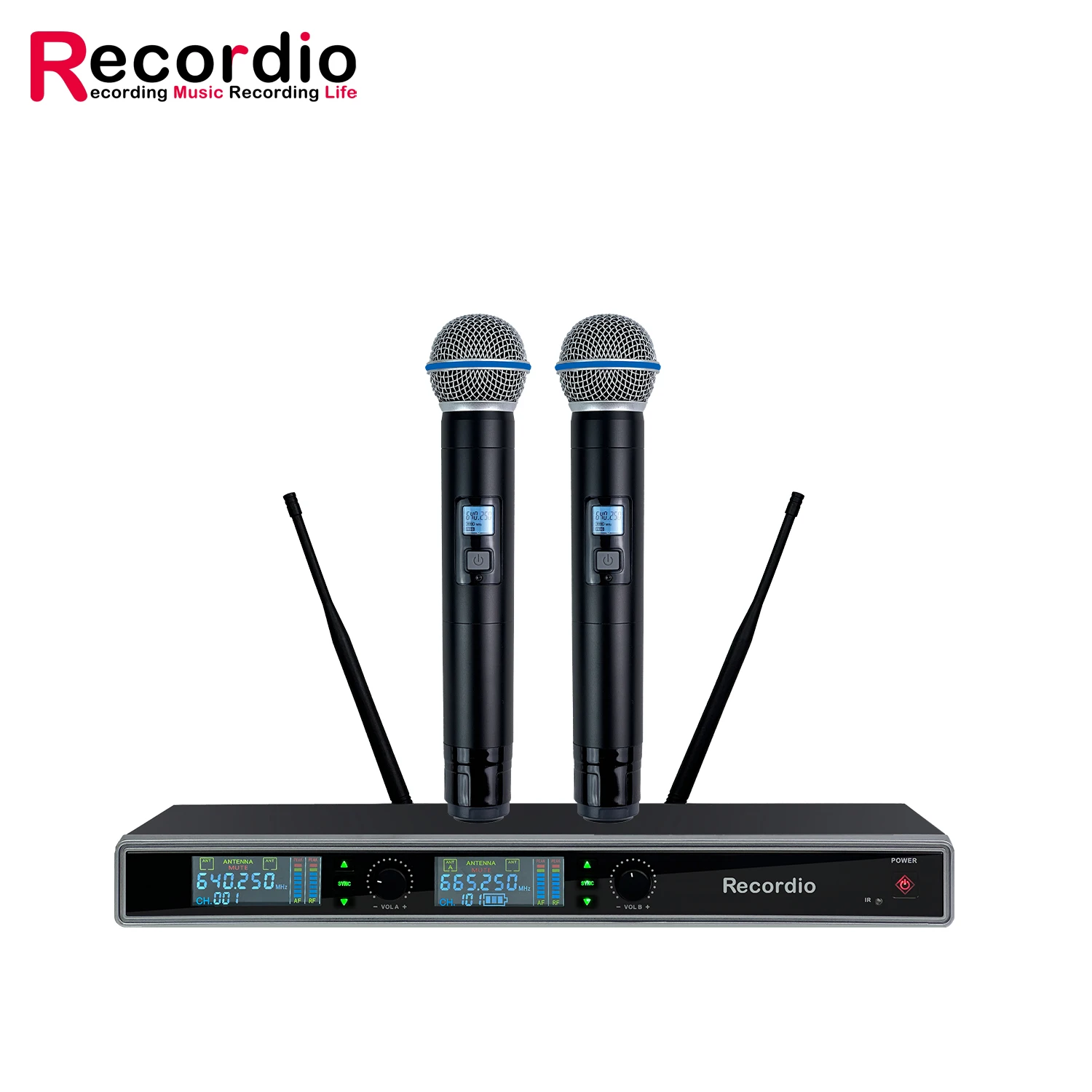 

GAW-SK1000 High Performance PLL Professional Wireless Microphone System 100 Meters 2 Channel for KTV Stage