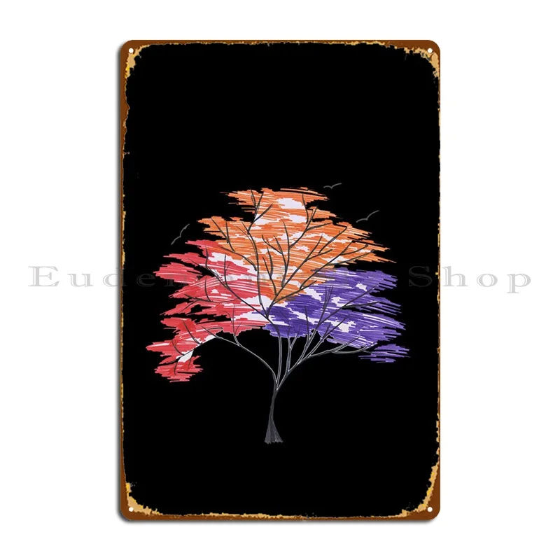 

The Tree In Black Metal Plaque Cinema Wall Decor Club Printed Wall Mural Tin Sign Poster