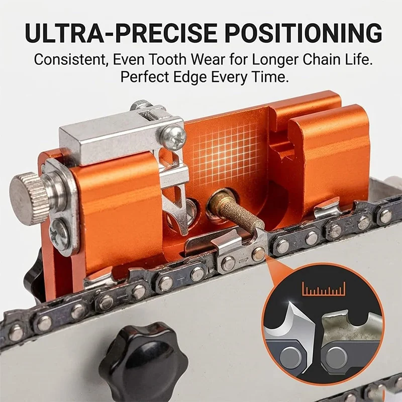 Manual Chainsaw Sharpener Hand Crank Portable Chain Sharpening Jig Saw Chain Grinding Tool Garden Yard Forestry Home Use Easy