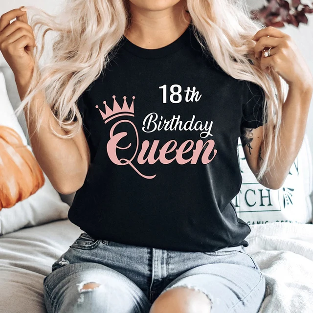 16 Years Old 18 Years Old 20 Years Old 30 Years Old Birthday Party Print T-shirt Short Sleeve Tshirts Women Clothing