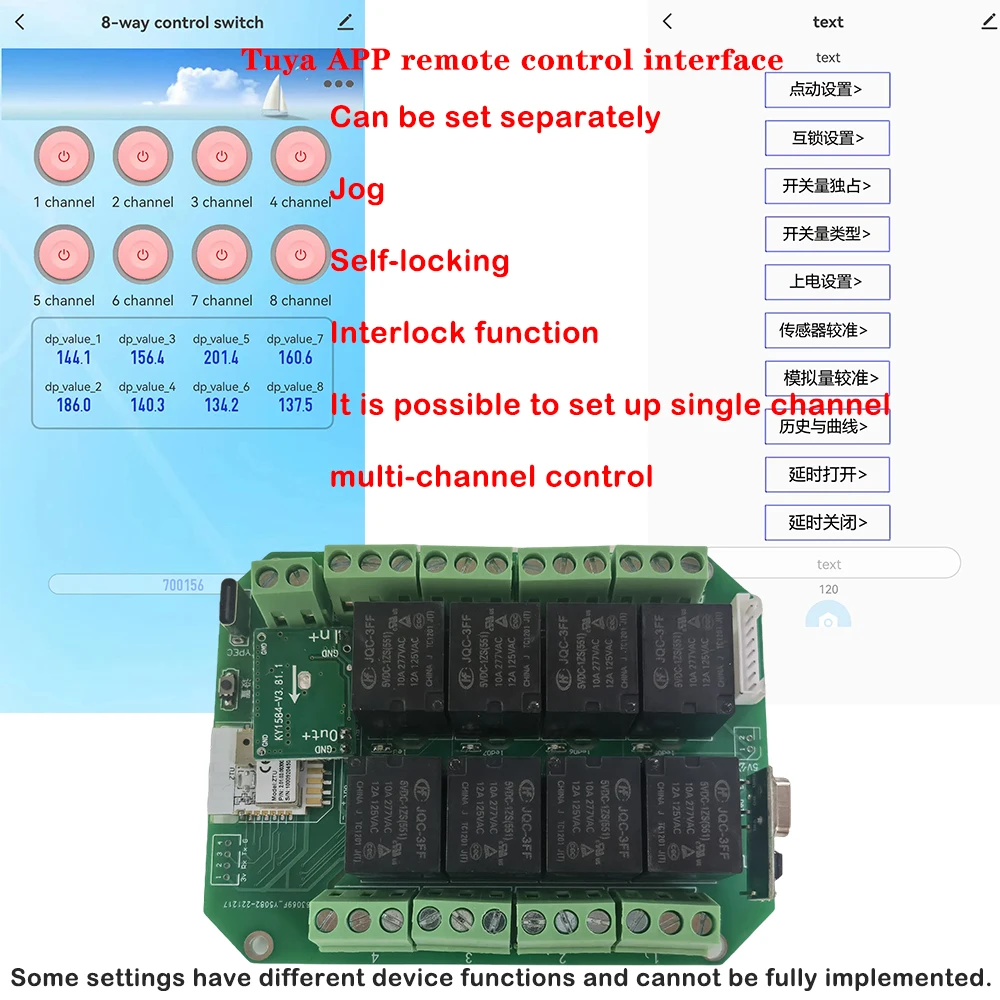 Tuya 8 Way Relay Switch Module 8 Channel DC 7-27V WiFi/Zigbee Wireless Smart Home Remote Control Switch with RF 433MHZ