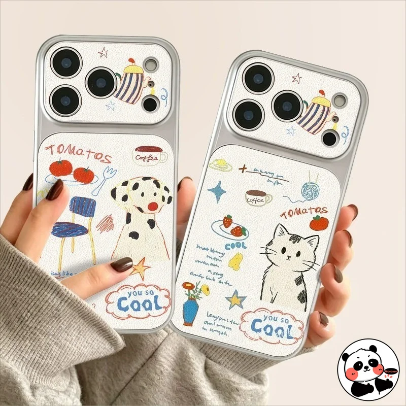 Cute Puppy Phone Case For Samsung Galaxy A07 A06 M06 F06 A05S M05 A04S A04E A03 Core A03S A02S M02S F02S PU Leather Cover