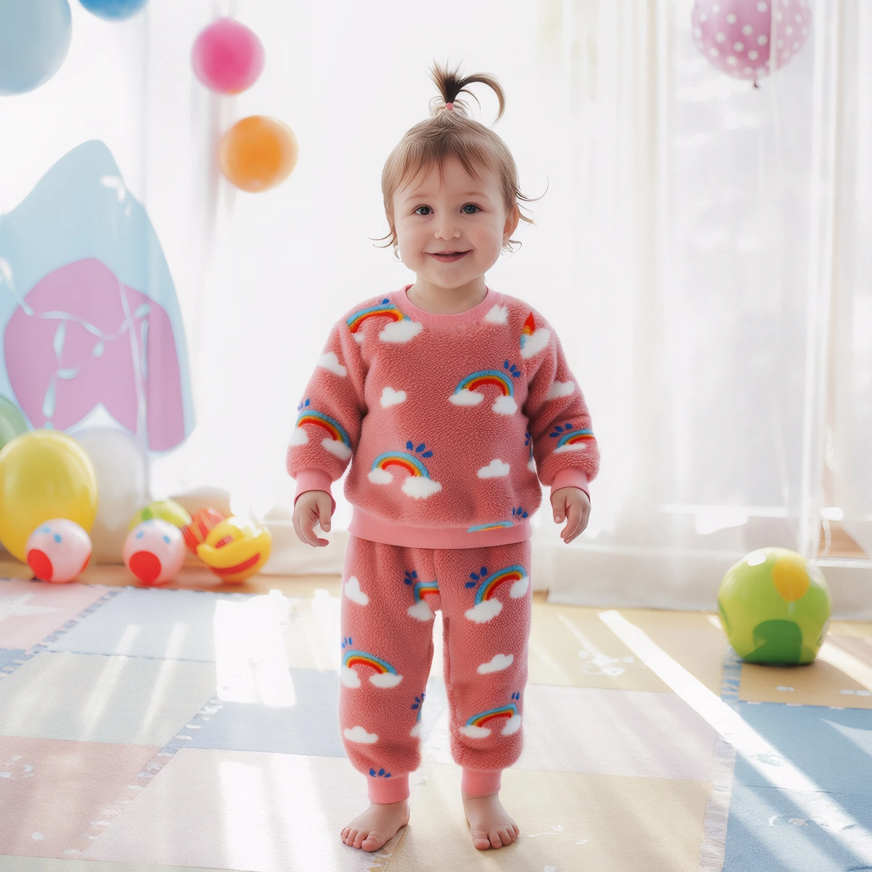 

Winter Cute Baby Girls Clothing Sets Warm Long Sleeve Tops + Trousers 2Pcs Rainbow