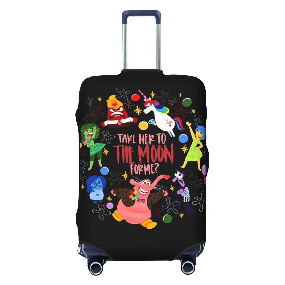 

Custom I-Insides Cartoon Out Luggage Cover Elastic Travel Suitcase Protective Covers Fits 18-32 Inch