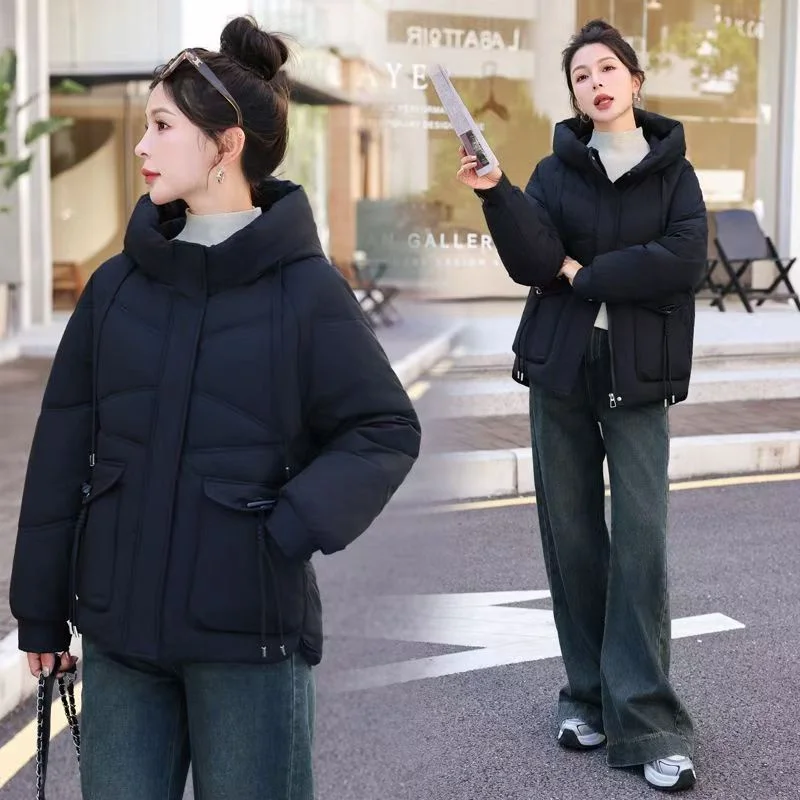 Korean Fashion Hooded Cotton-padded Winter Short 2024 In New Cotton-padded Jacket Coat Thickened Loose Thin Cotton-padded Jacket