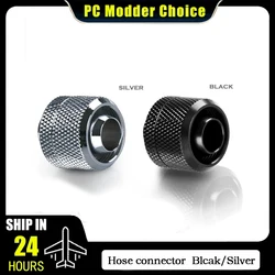 2PCS Soft Tube Connector 10x16 For PVC/PE Flexible Tubing PC Water Cooling Fitting Silver / Black AU-FT3-TK