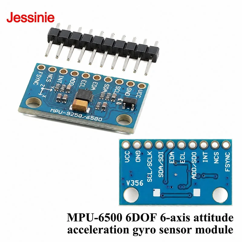 1-10pcs MPU-6500 6DOF 6-axis Attitude Acceleration Gyro Sensor Module IIC I2C SPI for Arduino with GY-6500 Pin