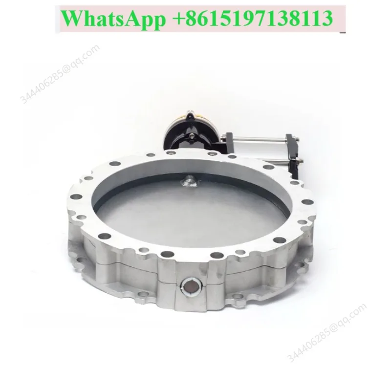 Pneumatic dust butterfly valve stainless steel powder DN300 double flange butterfly valve