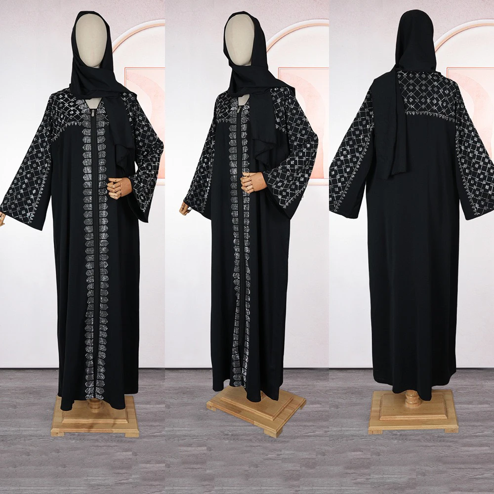 Elegant Abayas for Women 2025 New Dubai Turkey Muslim Dress Diamond Fashion Dashiki Ankara Caftan Marocain Boubou Robes Djellaba