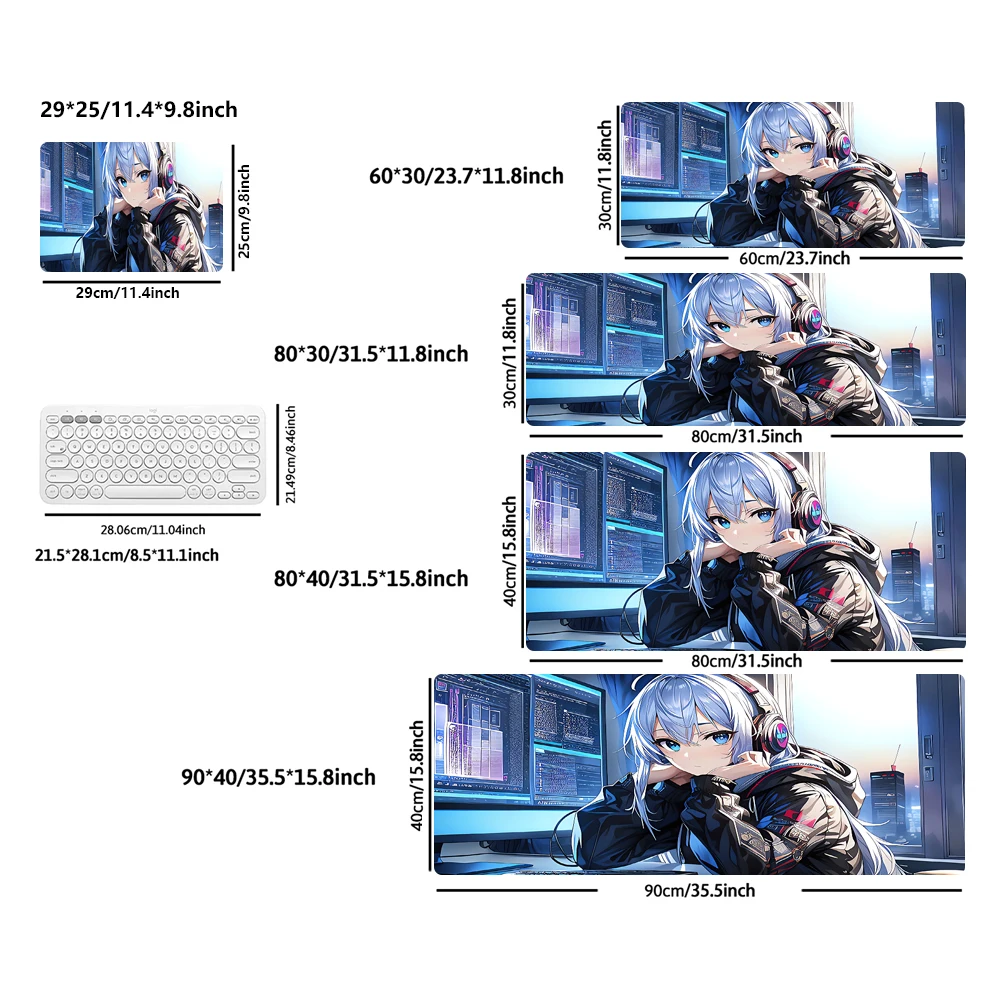 Animation art mouse pad Home office computer rubber non-slip desk mat Multi-model laptop protective pads FPS/MOBA dedicated XXL